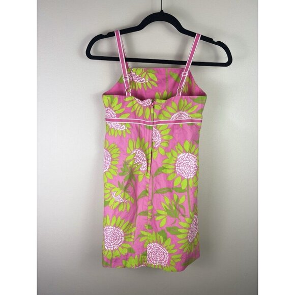Lilly Pulitzer Girls Kids Dress Pink Yellow Retro Easter Spring size 12 - Picture 4 of 7